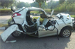 Delhi’s early morning car crash leaves crumpled Hyundai, 2 dead